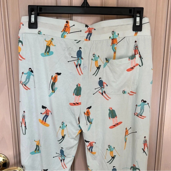 Lates by Kate ski skier print drawstring Pajama joggers Pants 9537 - Picture 4 of 10